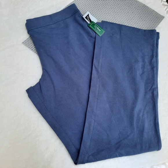 LL Bean Perfect Fit Bootcut Pant Long Tall Stretch NEW Travel Lounge Blue Med - Picture 2 of 11